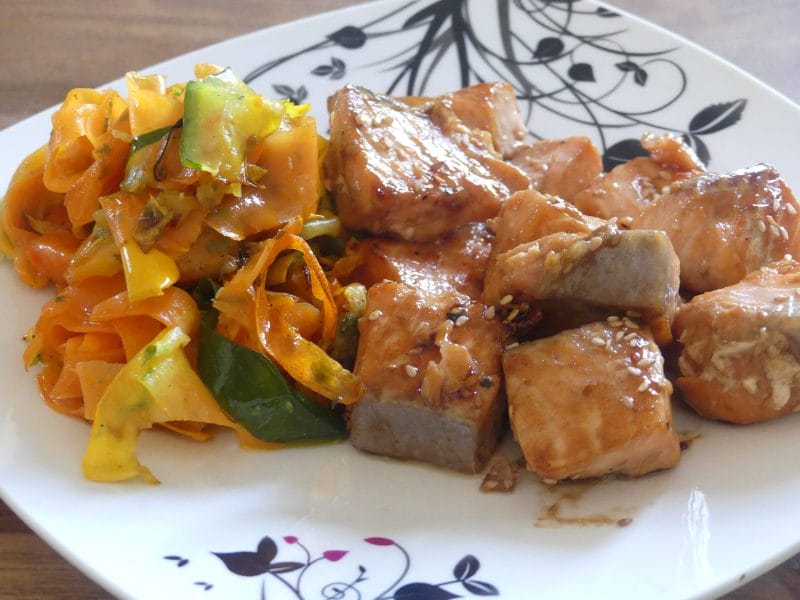 Cliquez pour zoomer ! Brochettes yakitori de saumon Thermomix par nadinemarie