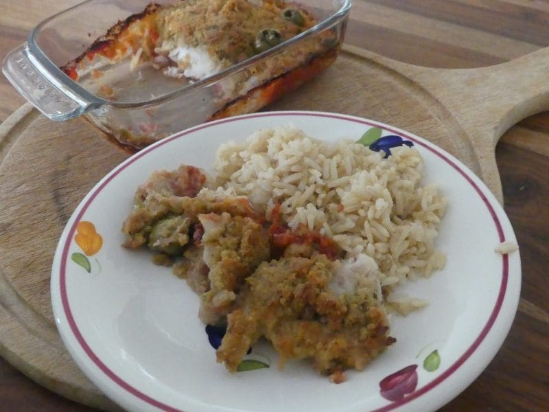 Cliquez pour zoomer ! Cabillaud en croûte d’olives vertes Thermomix par nadinemarie