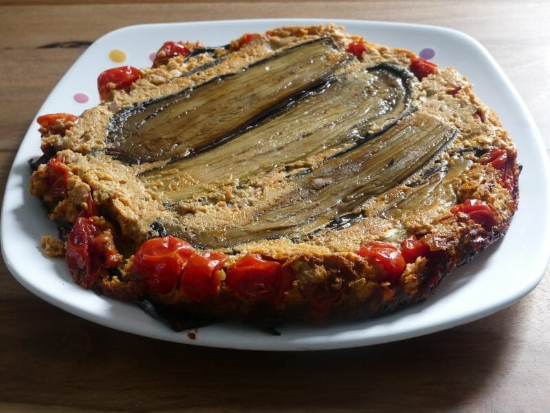 Cliquez pour zoomer ! Clafoutis aubergines et tomates Thermomix par nadinemarie