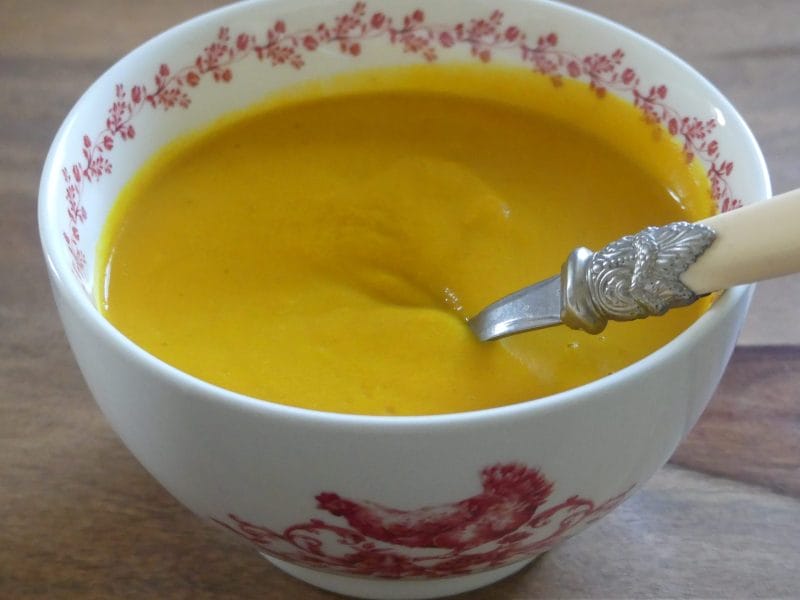 Cliquez pour zoomer ! Crème de potiron et carottes au lait de coco Thermomix par nadinemarie