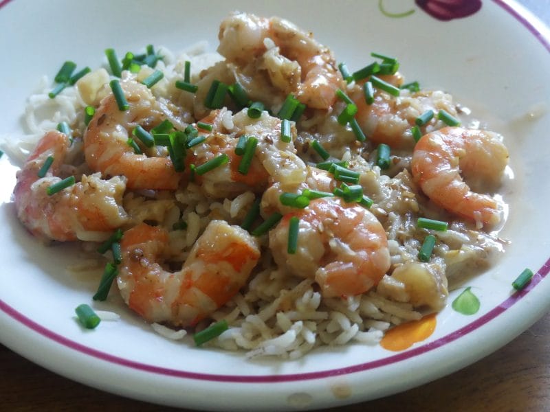 Cliquez pour zoomer ! Crevettes miel sésame au lait de coco Thermomix par nadinemarie