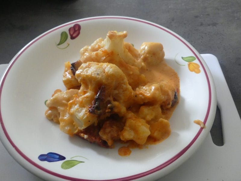 Cliquez pour zoomer ! Gratin de chou-fleur au chorizo Thermomix par nadinemarie