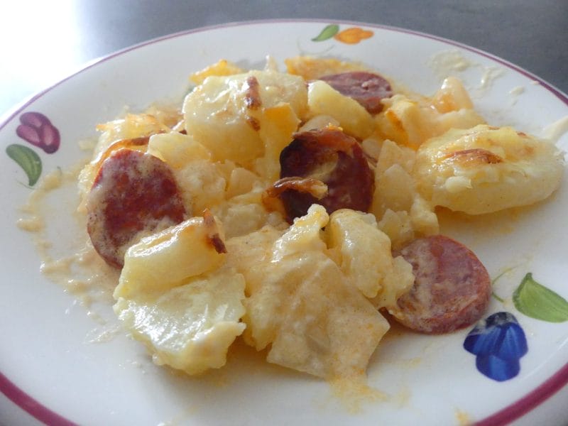 Cliquez pour zoomer ! Gratin de pommes de terre au chorizo Thermomix par nadinemarie