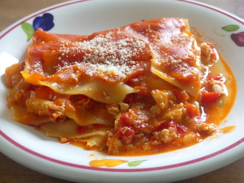 Cliquez pour zoomer ! Lasagnes au poulet et poivrons Thermomix par nadinemarie