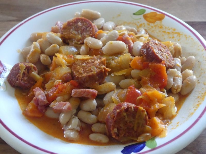 Cliquez pour zoomer ! Mijoté d’haricots blanc légumes et chorizo Thermomix par nadinemarie