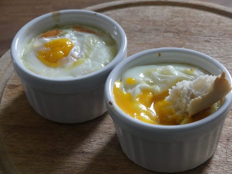 Cliquez pour zoomer ! Oeufs cocotte poireaux et saumon fumé Thermomix par nadinemarie