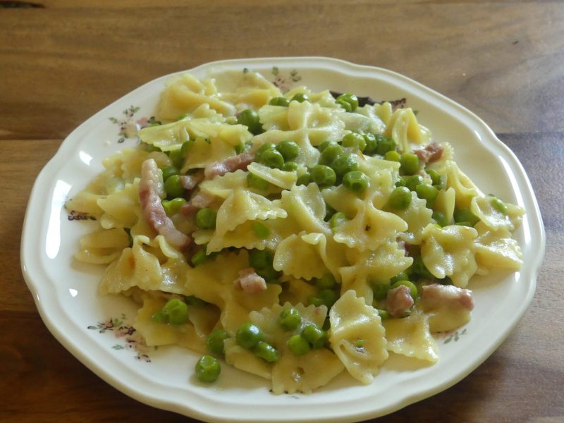 Cliquez pour zoomer ! Pâtes aux petits pois et lardons Thermomix par nadinemarie