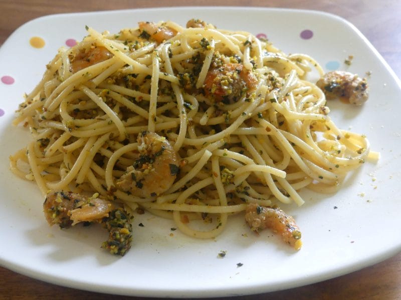 Cliquez pour zoomer ! Farfalle au pesto et crevettes Thermomix par nadinemarie