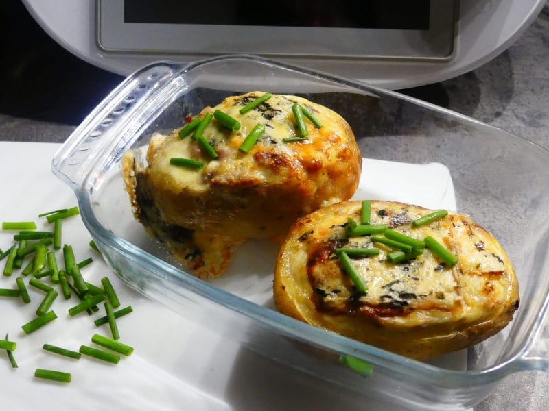 Cliquez pour zoomer ! Pommes de terre farcies à la purée d’endives et aux lardons Thermomix par nadinemarie