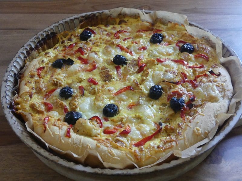 Cliquez pour zoomer ! Pizza poulet tandoori Thermomix par nadinemarie