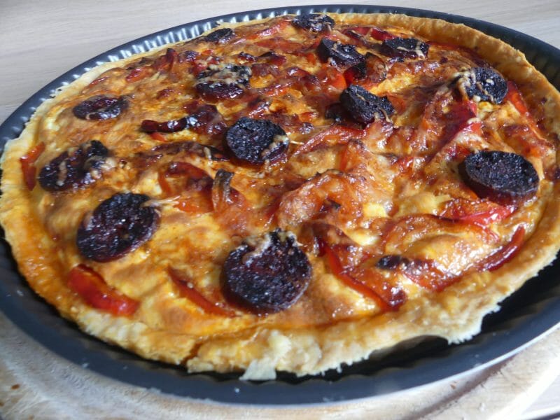 Cliquez pour zoomer ! Quiche poivrons et chorizo Thermomix par nadinemarie
