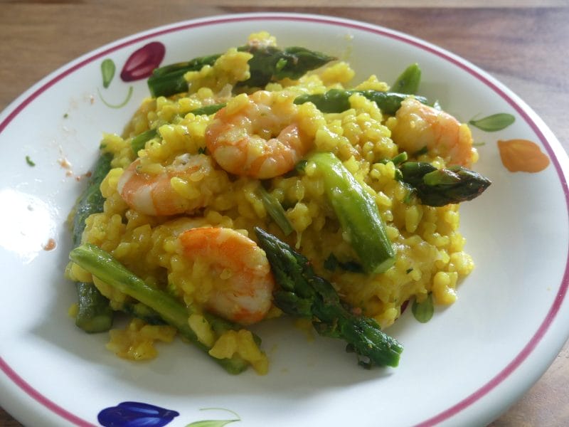 Cliquez pour zoomer ! Risotto aux crevettes et asperges Thermomix par nadinemarie