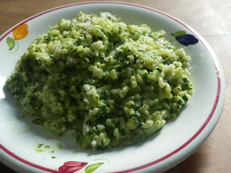 Cliquez pour zoomer ! Risotto au pesto d’épinards et basilic Thermomix par nadinemarie
