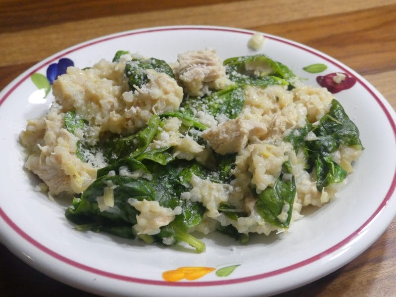 Cliquez pour zoomer ! Risotto au poulet, épinards et poireaux Thermomix par nadinemarie