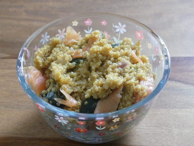 Cliquez pour zoomer ! Risotto de quinoa, courgettes et saumon Thermomix par nadinemarie