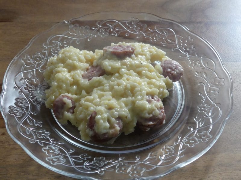 Cliquez pour zoomer ! Risotto à la saucisse fumée et au comté Thermomix par nadinemarie