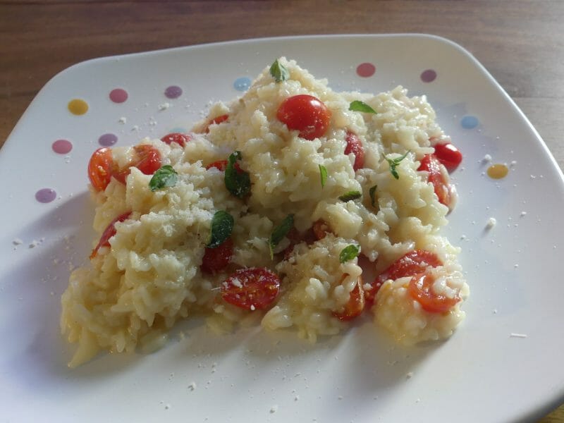 Cliquez pour zoomer ! Risotto tomates cerises basilic Thermomix par nadinemarie