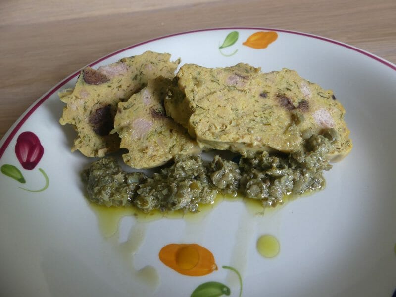 Cliquez pour zoomer ! Saucisson de thon sauce aux capres Thermomix par nadinemarie