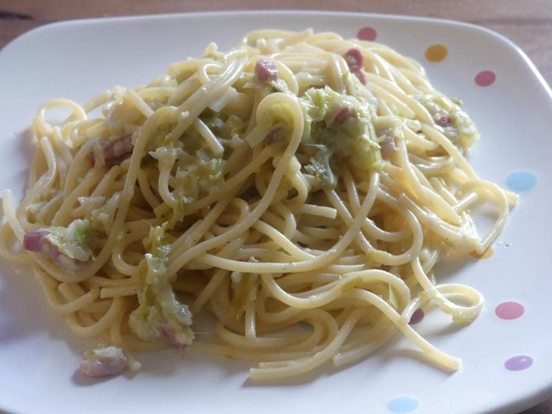 Cliquez pour zoomer ! Tagliatelles à la crème de poireaux Thermomix par nadinemarie