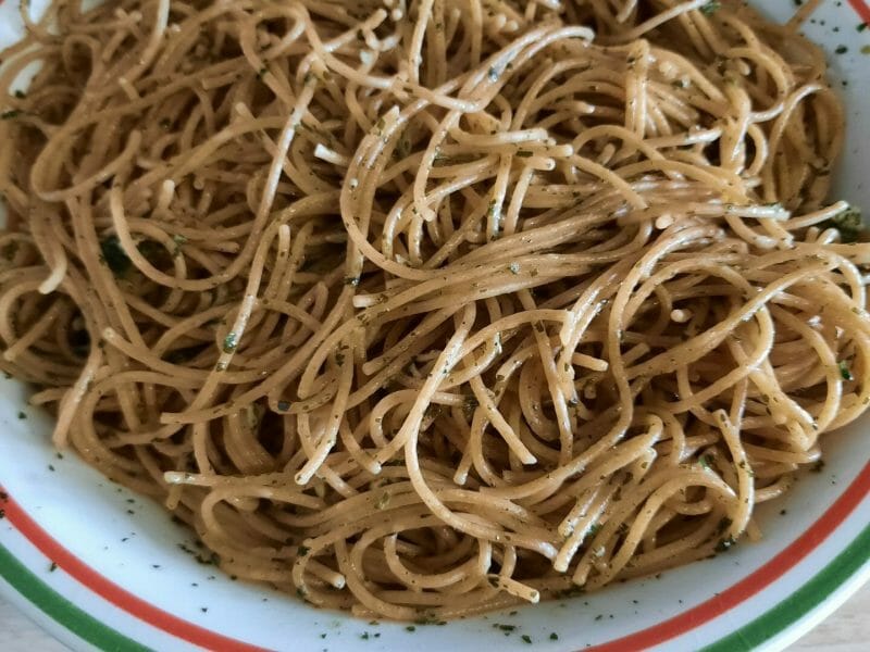 Cliquez pour zoomer ! Spaghetti à l’ail et à l’huile d’olive Thermomix par jessimagid2010