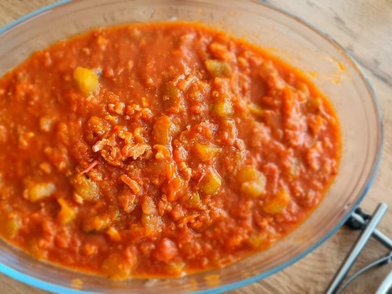 Cliquez pour zoomer ! Concombre cuit lardons tomate paprika Thermomix par nana3347