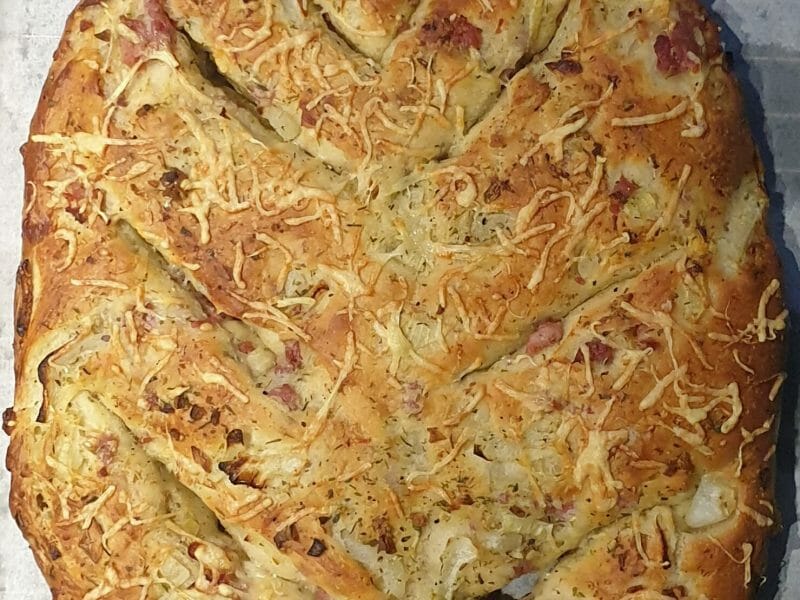 Cliquez pour zoomer ! Fougasse olives et lardons Thermomix par Missdoro