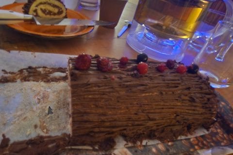 Cliquez pour zoomer ! Bûche de Noël framboises et chocolat blanc Thermomix par DIDINELBV