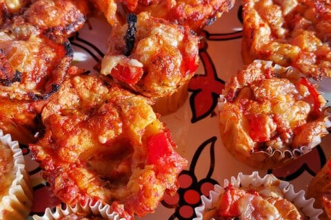 Cliquez pour zoomer ! Muffins salés façon pizza au Thermomix