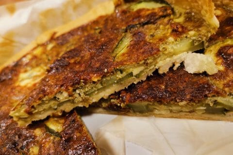Cliquez pour zoomer ! Tarte aux courgettes et au pesto Thermomix par Delchouquette