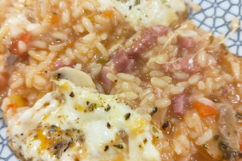 Cliquez pour zoomer ! Gratin de riz façon pizza Thermomix par Delchouquette