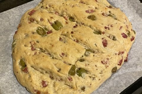 Cliquez pour zoomer ! Fougasse olives et lardons Thermomix par celia_160