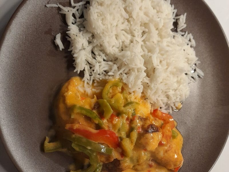 Cliquez pour zoomer ! Poulet à la crème de poivrons Thermomix par christelle_504