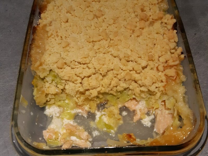 Cliquez pour zoomer ! Crumble de saumon et poireaux Thermomix par alexiavuil