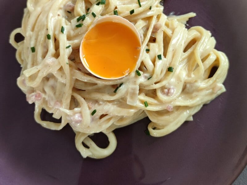 Cliquez pour zoomer ! Pâtes carbonara Thermomix par Sarah