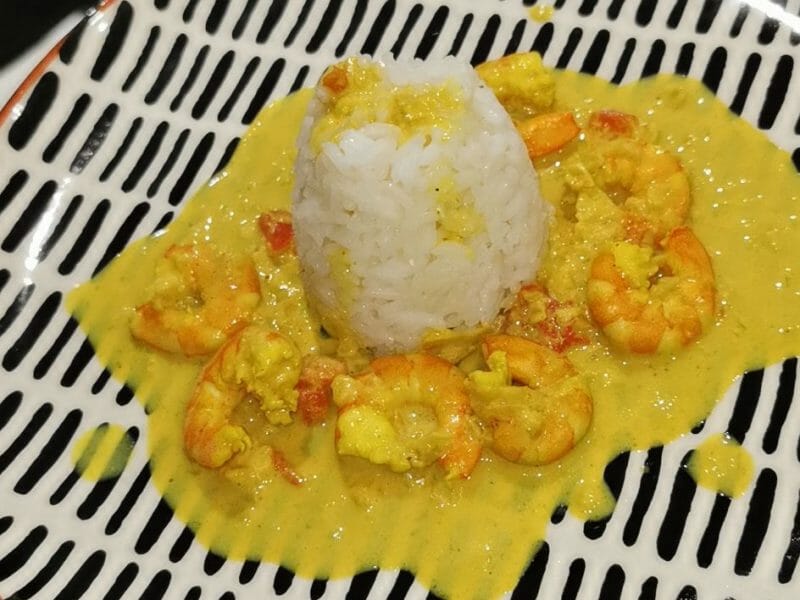Cliquez pour zoomer ! Curry de crevettes au lait de coco Thermomix par carolina_15