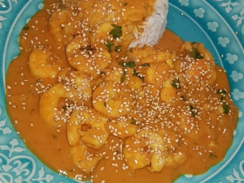 Cliquez pour zoomer ! Curry de crevettes au lait de coco Thermomix par fanny_405