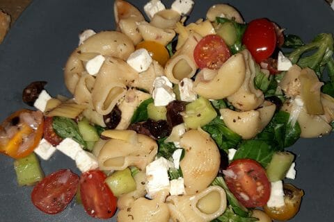 Cliquez pour zoomer ! Salade de pâtes à la grecque Thermomix par Reinette78