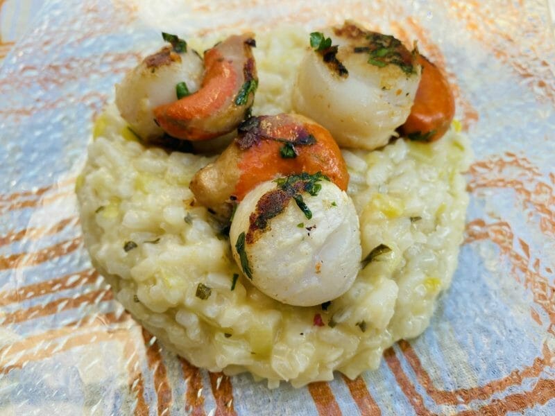 Risotto aux Saint Jacques et poireaux au Thermomix - Cookomix