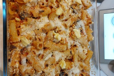 Cliquez pour zoomer ! Gratin de pâtes aux aubergines et tomates cerises Thermomix par Véro la Poupouillette 91