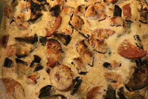 Cliquez pour zoomer ! Clafoutis aubergines et tomates Thermomix par Coconini