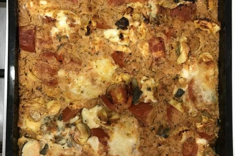 Cliquez pour zoomer ! Gratin de tortellini tomate mozzarella Thermomix par Coconini