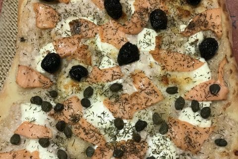 Cliquez pour zoomer ! Pizza au saumon et sauce kiri Thermomix par Coconini