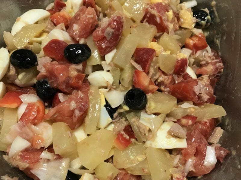 Cliquez pour zoomer ! Salade de pommes de terre au thon Thermomix par Coconini