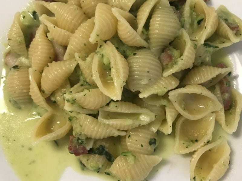 Cliquez pour zoomer ! Pâtes aux courgettes façon carbonara Thermomix par Coconini