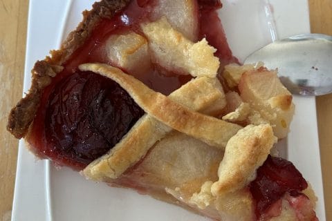 Cliquez pour zoomer ! Tarte aux prunes et poires Thermomix par Coconini