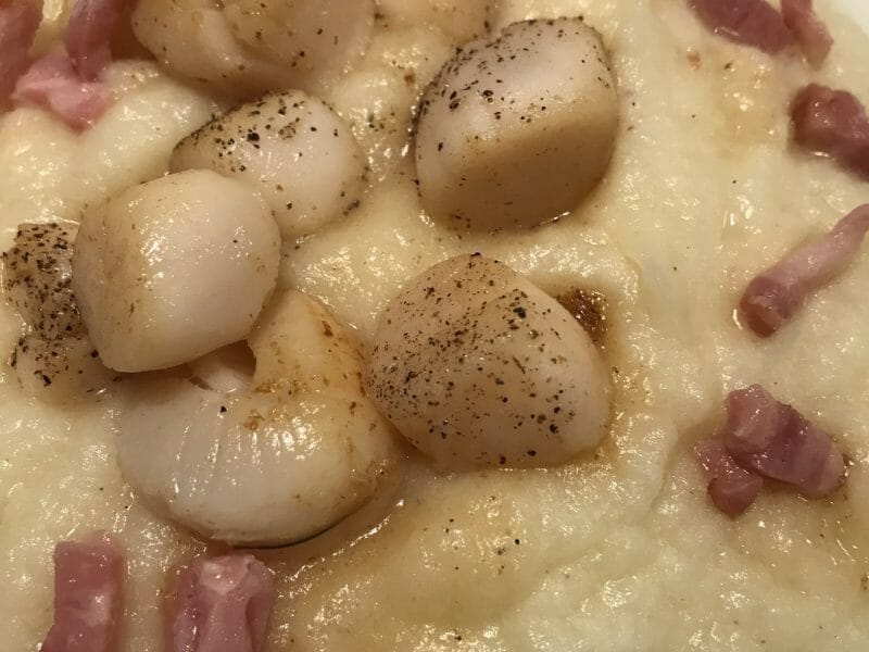 Cliquez pour zoomer ! Saint Jacques snackées sur purée de panais Thermomix par Coconini