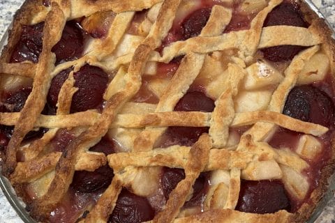 Cliquez pour zoomer ! Tarte aux prunes et poires Thermomix par Coconini