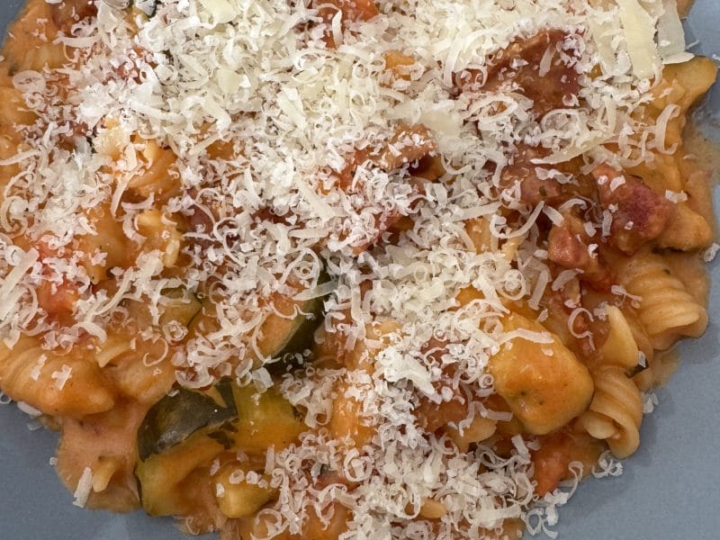 Cliquez pour zoomer ! Fusilli aux tomates et au chorizo Thermomix par Coconini