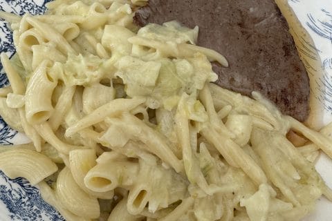 Cliquez pour zoomer ! Tagliatelles à la crème de poireaux Thermomix par Coconini