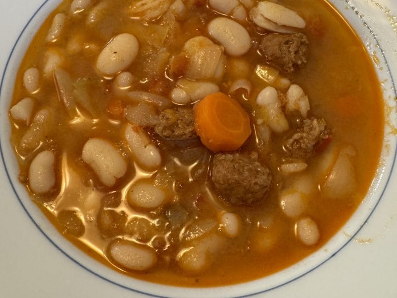 Cliquez pour zoomer ! Mijoté d’haricots blanc légumes et chorizo Thermomix par Coconini